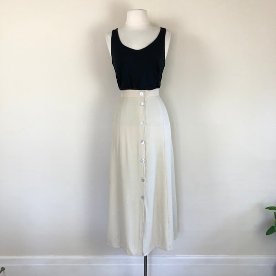 vintage 90s buttermilk button front skirt | minim… - image 5