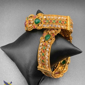 Kundan Stones Bangles/ Bollywood Bangles/ Kada Bangles/ Screw Type Bangles/ Party Wear Bangles/ Wedding Bangles/ Traditional Bangles image 5