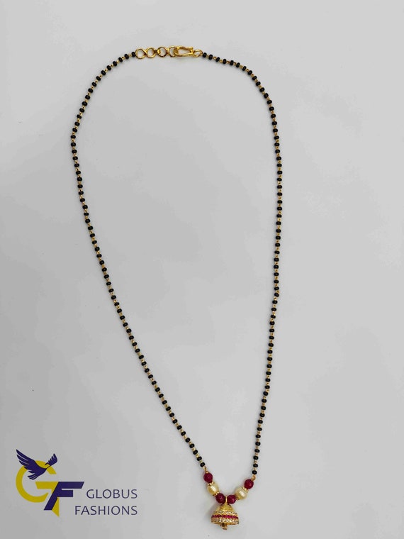 Simple design black Beads Chain with gold ball pendant – Globus Fashions