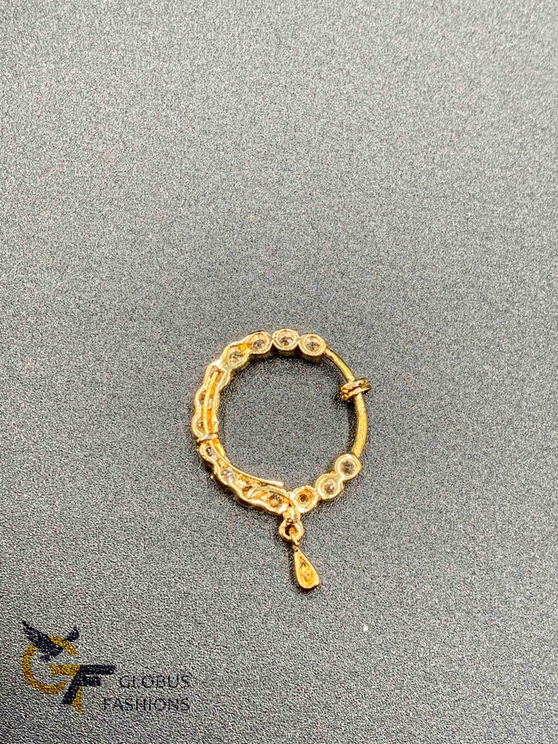 Mukku Pudaka Nose Clip Pressing Pin Mukuthi Nuth Cz Stones Pressing Nose Ring