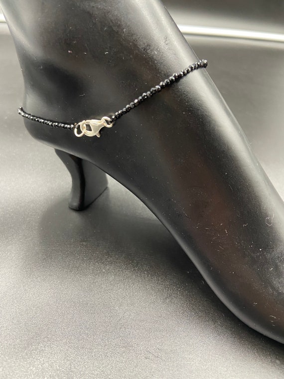 Black crystal anklets online cheap shopping