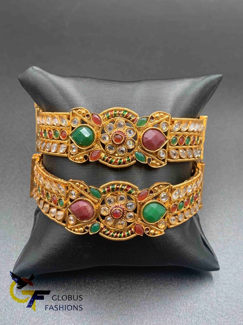 Kundan Stones Bangles/ Bollywood Bangles/ Kada Bangles/ Screw Type Bangles/ Party Wear Bangles/ Wedding Bangles/ Traditional Bangles image 1