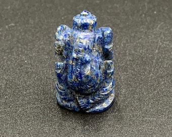Lapis lazuli Crystal Ganesha/ Puja Idol/ Sapphire Stone/ Vinayaka/ Ganapathy Idol