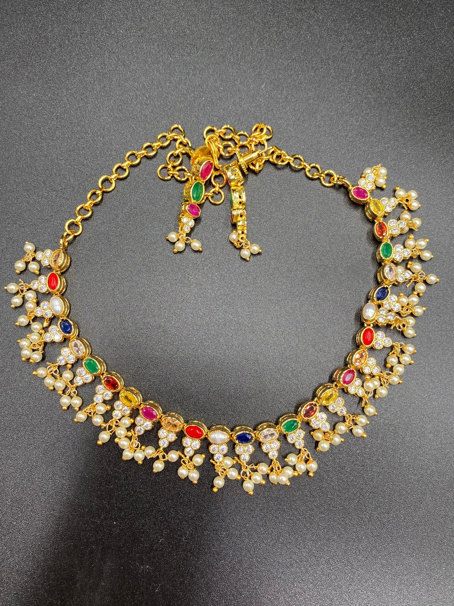 Navarathna Stones Necklace/ Wedding Jewelry/ Traditional - Etsy