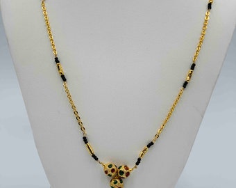 Black Beads Chain/ Mangalsutram/ Black Diamond Beads Chain/ Party Wear Necklace/ Wedding Chain