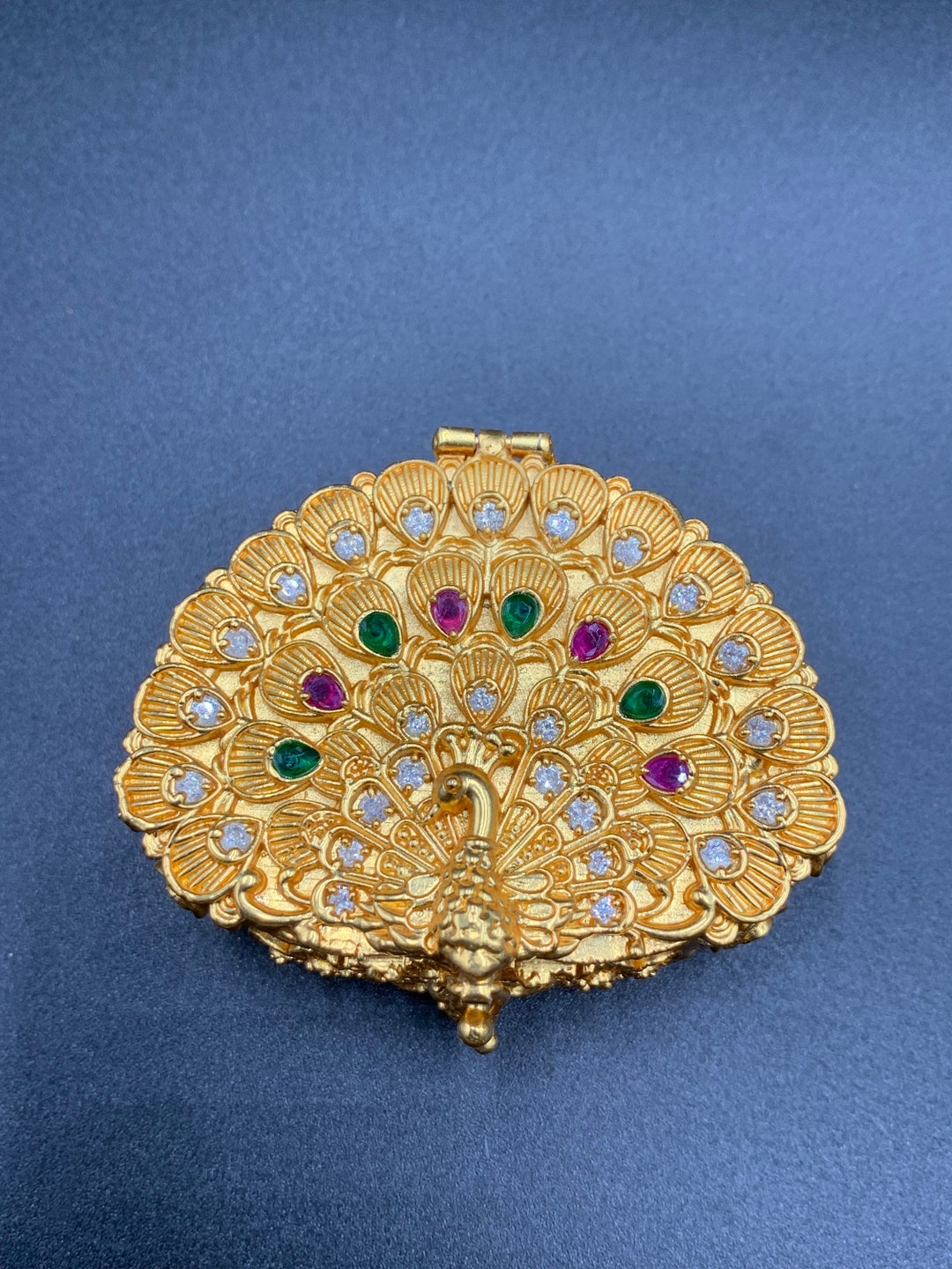 Peacock Design Kumkum Box/ Stones Box/ Wedding Gift/ Gifting Item/ Ring