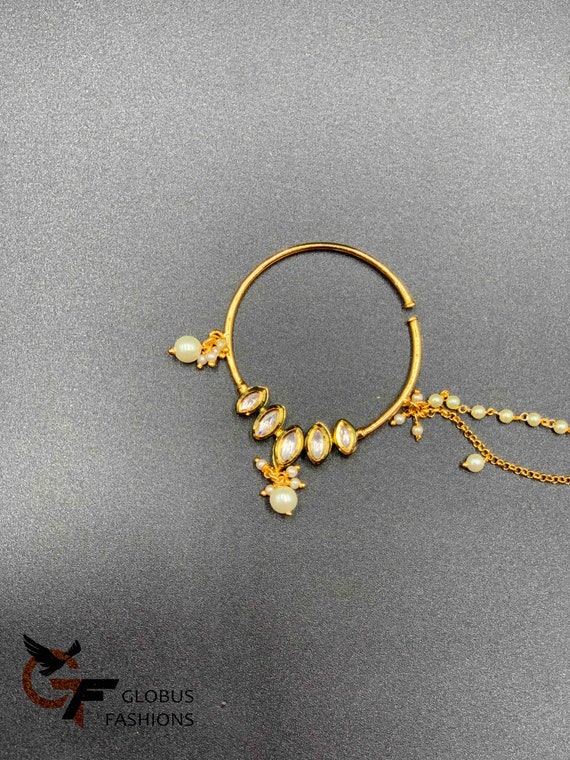 Pearls Nose Ring Kundan Nose Ring Wedding Nose Ring Nose Ring