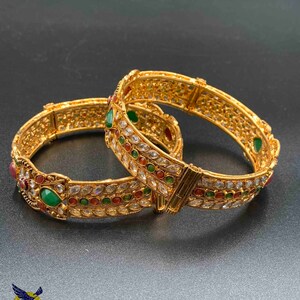 Kundan Stones Bangles/ Bollywood Bangles/ Kada Bangles/ Screw Type Bangles/ Party Wear Bangles/ Wedding Bangles/ Traditional Bangles image 7