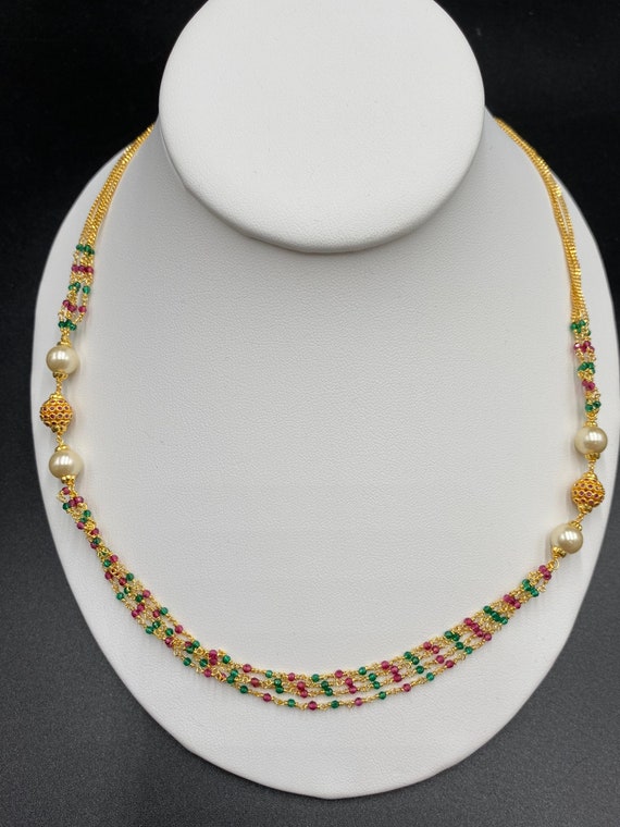 Multicolor Beads Chain Party Wear Chain Gifting Jewelry Wedding
