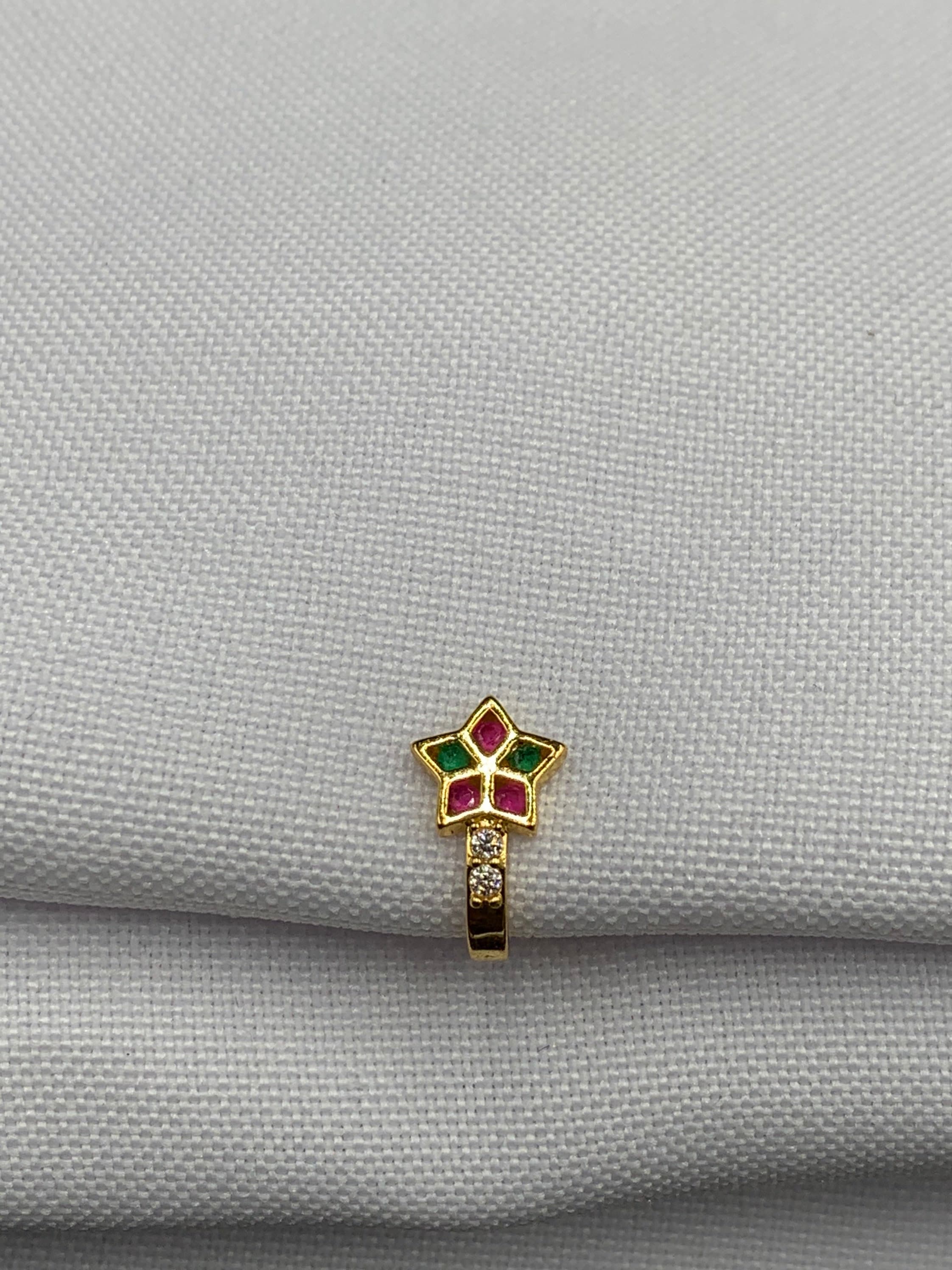 Buy Star Shape Stones Nose Studs Ruby Stones Nose Ring Nose