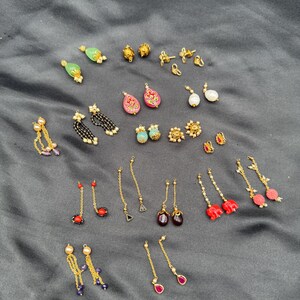 Gold Studs/ Changeable Stones Earrings/ Party Wear Earrings/ Wedding Earrings