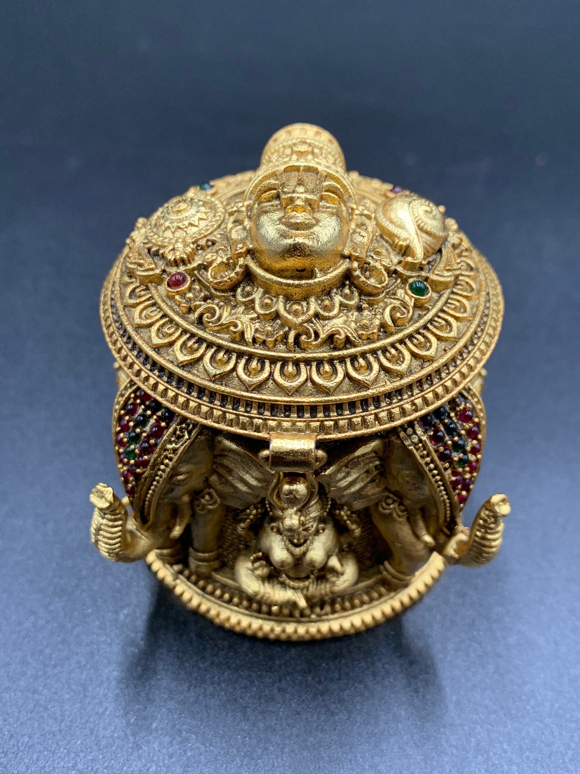 Kumkum Box/ Gift Box/ Puja Accessories/ Kumkum & Turmeric Box/ Etsy