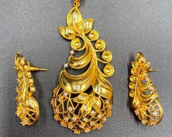 Gold Anhänger Set / Einzigartige Anhänger Set / Antike Anhänger Set / Matte Finish Anhänger Set