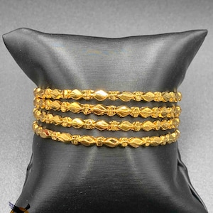 Gold Bangles/ Wedding Bangles/ Gifting Bangles/ Party Wear Bangles/ Women’s Jewelry/ Traditional Bangles/ Set Of 4 Bangles