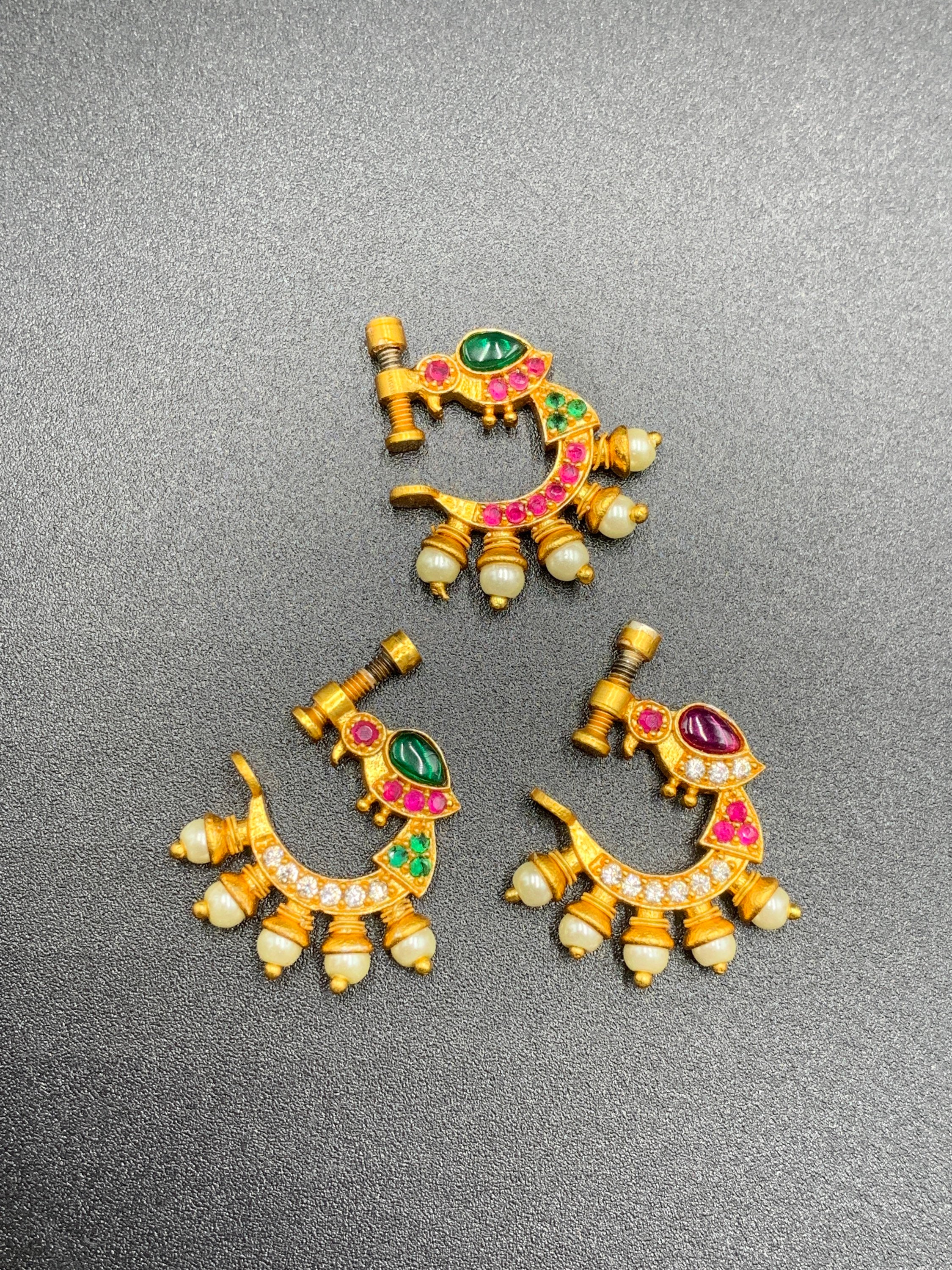 Buy Antique Pressing Nose Ring With Gold Plating 220487 | Kanhai Jewels