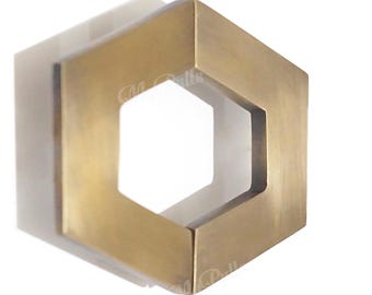 Hexagon Brass Cabinet & Dresser Pull – Modern Vintage Style