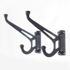 Set of 2 pcs Solid brass Folding coat hook Black doff Finish | Brass Strong Wall hook Beach House Decor