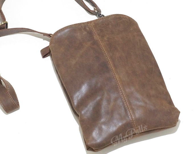 BOHO Unisex Leather bag, Shoulder bag, Crossbody bag, Woman bag, Man bag, with Solid Brass Hook Strap Authentic Traditional Custom Made