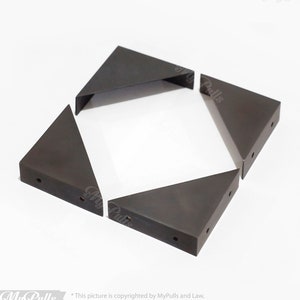2.36&quot; x 0.98&quot; Decorative Solid Brass Corners Table Cabinet Trunk Corner Protector  - Silver and Black Finish