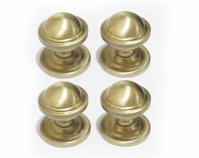 1.77" Big Brass Classic Knob Pulls - Cabinet Solid Brass Drawer Handle Knob Pulls - lacquered Raw Brass Finish