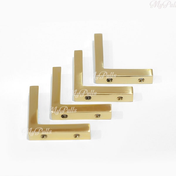 2.00" inches 4 pcs Solid Brass Corner GOLD Finishing Table Cabinet Trunk Corner Protectors