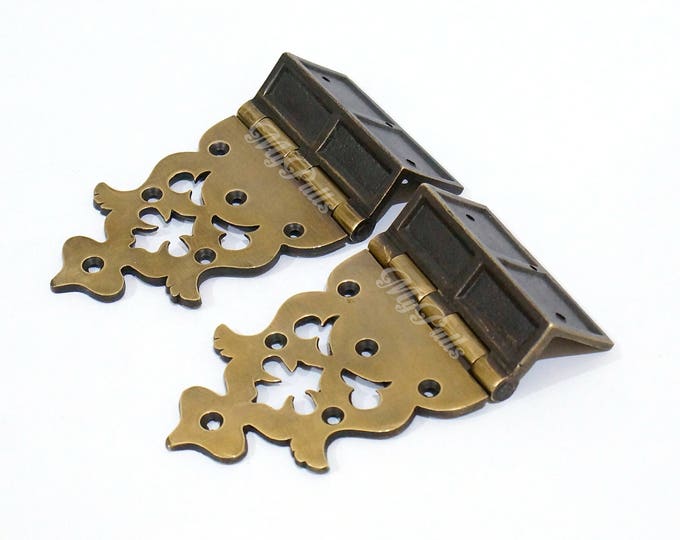 3.54" inches Solid Brass Classic U Type Hinges Escutcheon Cabinet Drawer Dresser Door Hinge