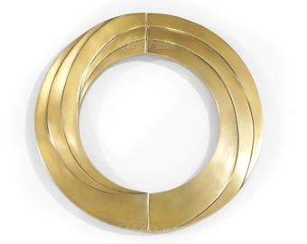 Large Vintage Brass Retro Swirl Round Entry Front Door Handle Pulls - 16.00" inches