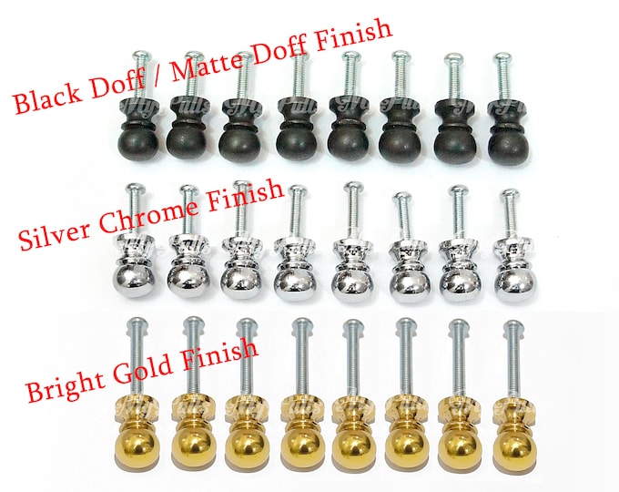 Set 8 pcs Solid brass Tiny Round Pull knobs | Black Doff, Silver Chrome, Gold Brass Cabinet Drawer Handle Knob Pulls