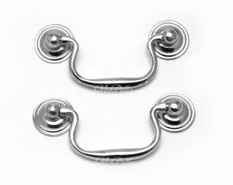 Silver Solid Brass Cabinet Pull – Modern Drawer & Dresser Handle