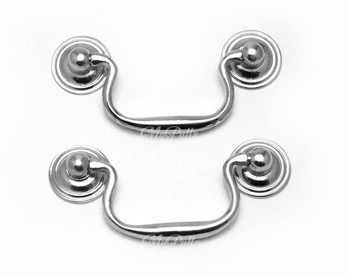 Silver Solid Brass Cabinet Pull – Modern Drawer & Dresser Handle