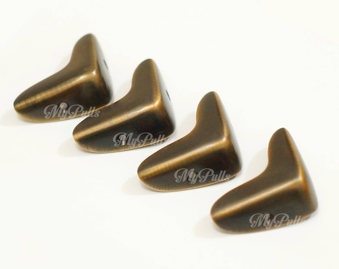 2.09" in Set of 4 pcs Brass Corner Smooth Western Table Corner / Cabinet Corner/ Box Corner / Bronze Finishing Trunk Corner Protector
