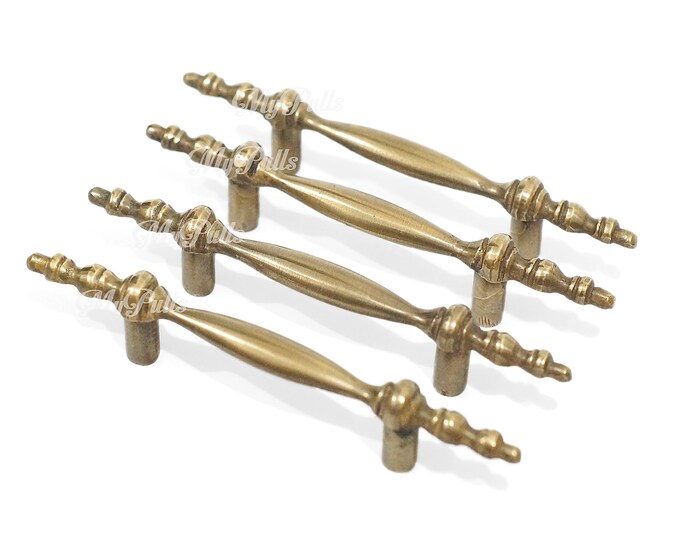 5.31" 4 pcs Brass Retro Handle Pulls| Drawer Pull handles | Dresser pull | Brass Cabinet Drawer Pulls