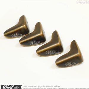 2.09&quot; in Set of 4 pcs Brass Corner Smooth Western Table Corner / Cabinet Corner/ Box Corner / Bronze Finishing Trunk Corner Protector