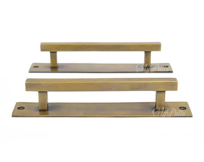 7.00" in 2 pcs Solid Brass Retro Pull Solid Bar Type Handle Pulls Cabinet Drawer Dresser Knob Pulls Handle