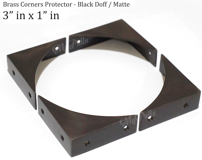 3"x 1" inches Brass Corner Trunk Black Doff Finishing | Old Brass Table Cabinet Trunk Corner Protector Solid Brass Corner Protector