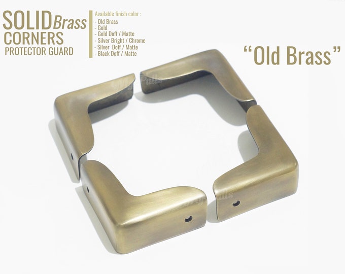 3"x 1.2" inches Solid BRASS Smooth Corner Protector Guard | Desk,Cabinet, Table Trunk Corner Guard Shelves Protector