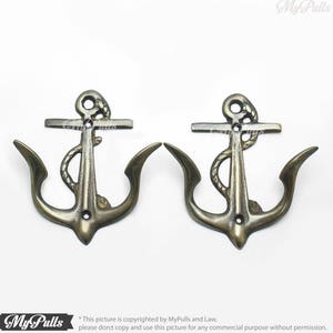 3.85" inches Solid Brass Old Anchor Hook Nautical | Coastal | Beach Decor wall hook Wall Mount Coat Hat Hook