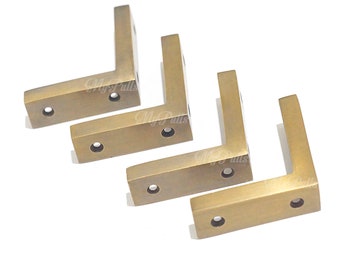 Two Legs Solid Brass Corner Protector | Table Corner Protector, Cabinet Trunk Corner Protector Solid Brass Corner Protector