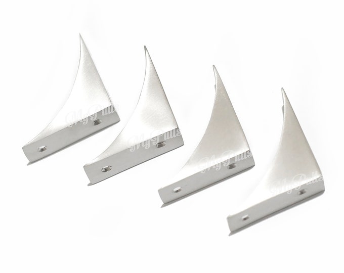 2.06" inches Set of 4 pcs Solid Brass Corners Silver Matte Doff Western Table Cabinet Trunk Corner Protector Brass Corner Protector