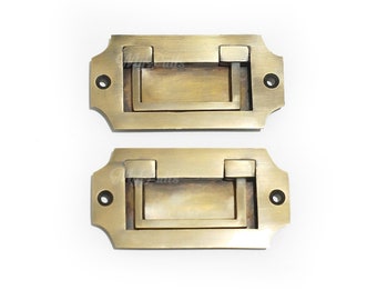 3.46" inches Solid Brass Octagonal Flush Lift Cabinet Drawer Door Handle Pulls