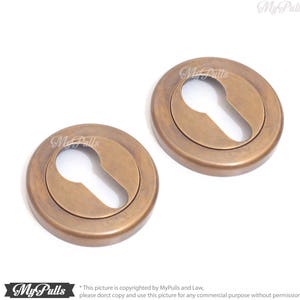 Solid Brass Old Retro Escutcheon Key Hole / Concealed Fix Euro Escutcheon Round Keyhole Lock plate cover