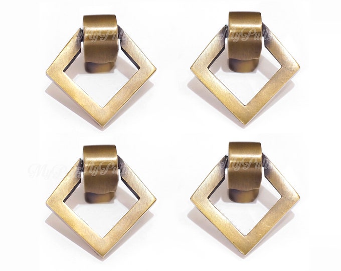 Lot of 4 Solid Brass Classic Retro Pulls, Drawer handles, Cupboard Door Pulls handles, Door knobs, Desk Drawer Pulls handle