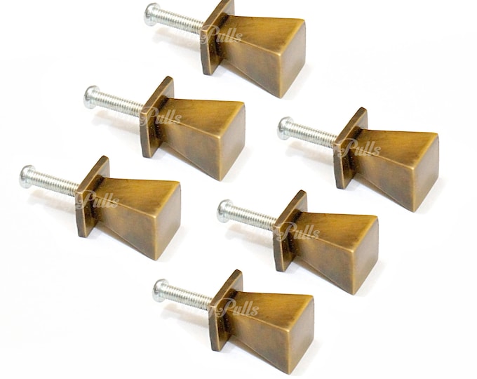 Solid Brass Retro Cabinet Pull - 0.86'' Western Drawer Knob Dresser Handle Home Decor