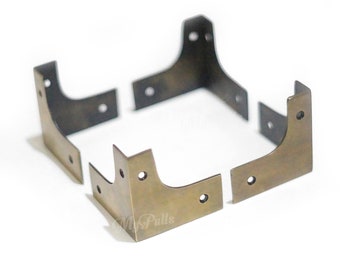 2.5"x 2.5" in Solid Brass Corner Protectors | Retro Cabinet, Trunk, Table (Set of 4)