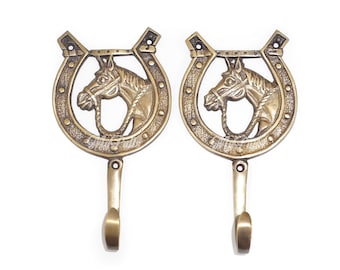 5.75" inches Solid Brass Cowboy Horse Hook Hanger wall hook | Strong Wall Mount Coat Hat Hook - Texas Cowboy series