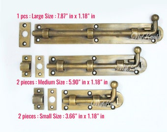 Solid Brass Gate Door Latch Slot Vintage Western Door Safe Latch Lock
