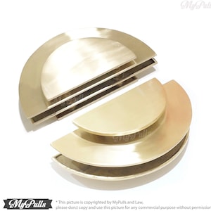 10" inches Full set Solid Brass Western Round Main Entry Door Pulls Front and Back door handles - Polished Brass Finish
