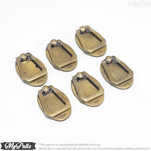 1.73&quot; 6 pcs Retro Oval Brass Pulls Knobs | Western Vintage Oval Cabinet Drawer Handle Knob Pulls