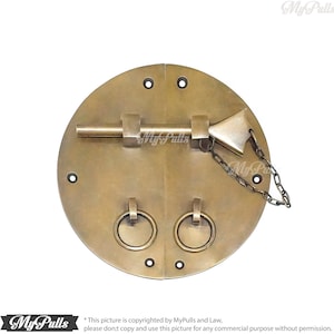 Antque Chnese Funture Brass Hardware Cabnet Door Lock Latch Pull
