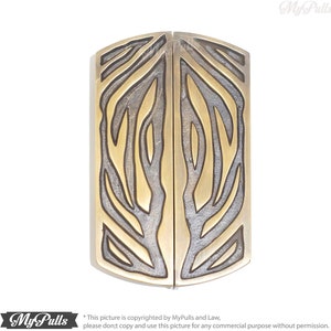 FREE SHIPPING - 7.87 inches Half Round set Solid Brass Ocean Waves Main Entry Door Pulls Handles